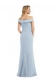 Azul cielo claro Trompeta Hombros Descubiertos Crepé Elástico Largo Vestidos de dama de honor / Vestidos de fiesta